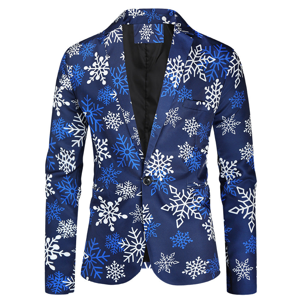 Gelegenheids blazer met kerst print - Marcel