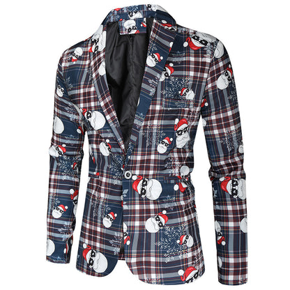 Gelegenheids blazer met kerst print - Marcel