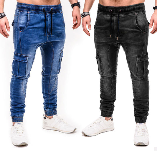 Denim joggingsbroek heren